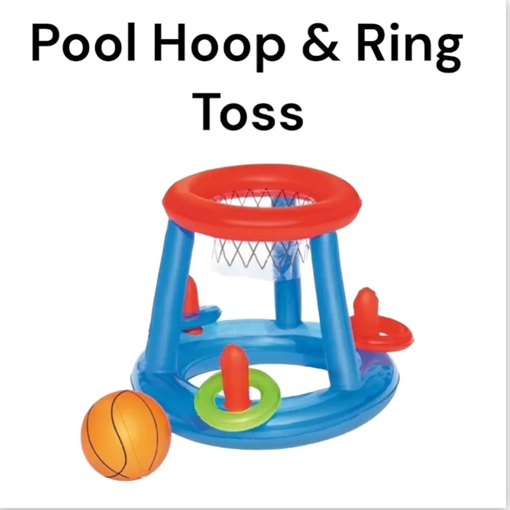 NWT Water Sun & Fun Inflatable Hoop & Ring Toss Set